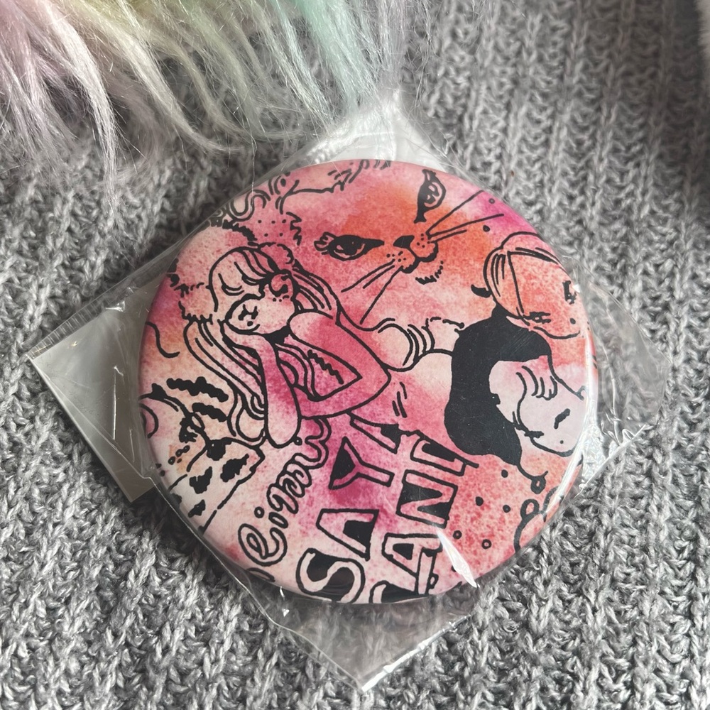 Saya Cat girl Large Artist Pin from Tokyo Never Opened